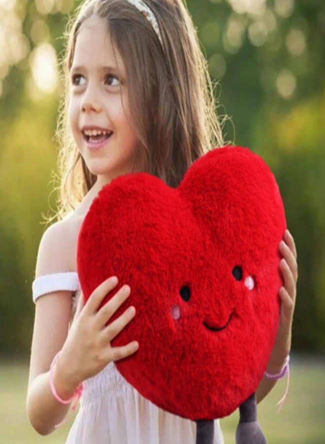 ZEXSAZONE Red Love Heart Plush Soft Toy - 28 cm Cute Stuffed Cushion | Huggable Romantic Pillow for Kids, Girls, Girlfriend & Wife | Valentine, Birthday - Image 2